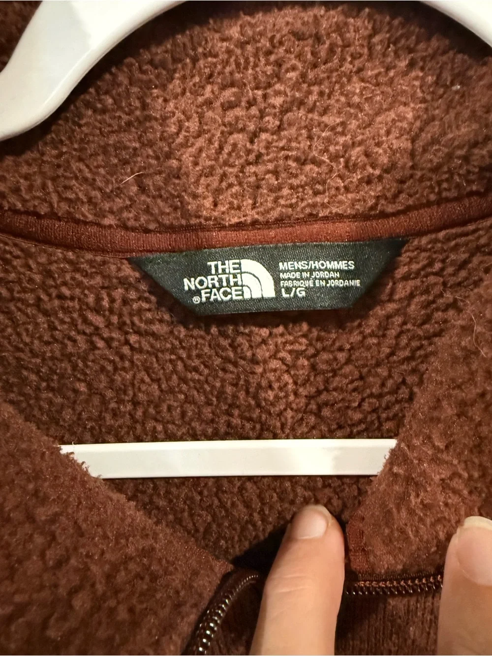 The North Face Men's Quarter-Zip Pullover Sweater in Rust Brown